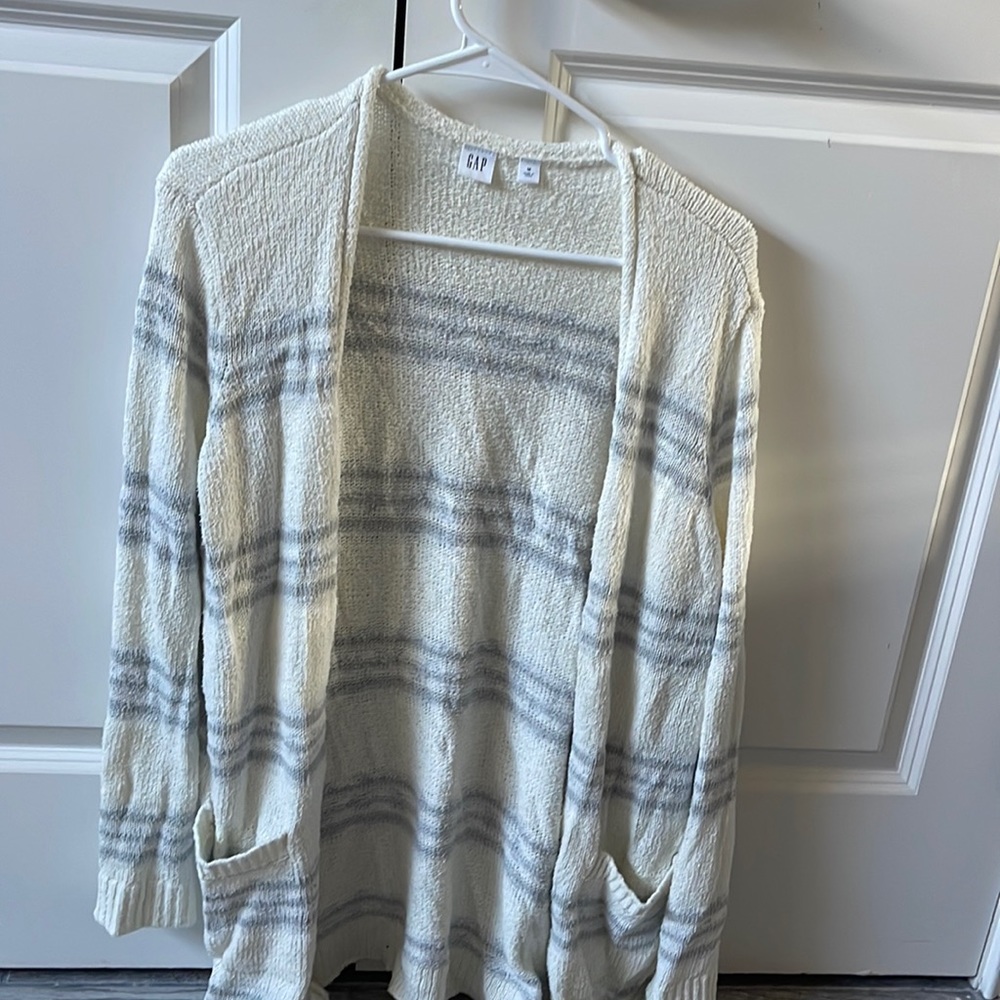 Gap cardigan white and grey, M
